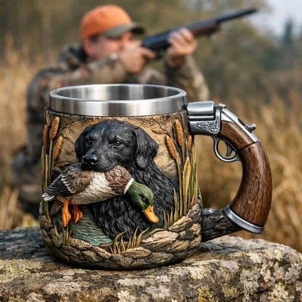 🔫☕【Pago contra reembolso】Nueva taza de café de acero inoxidable exclusiva de Hunter