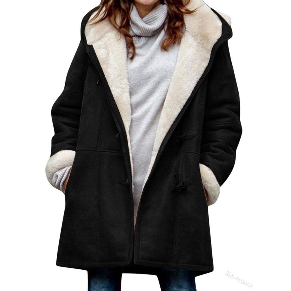 🥼🔥【Omejena ponudba 50%】💖[S-5XL] Nova modna topla ženska jakna s kapuco iz leta 2025 s podlogo iz semiša in volne