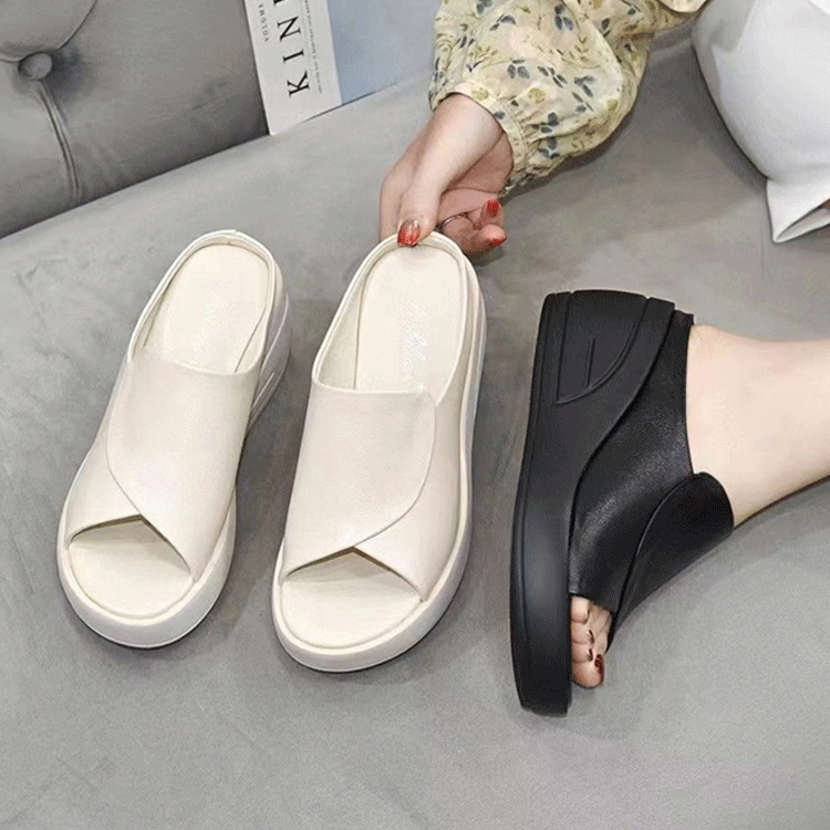 🔥👡【35-42】Модерни дамски сандали от естествена кожа с мека и дебела подметка 2026