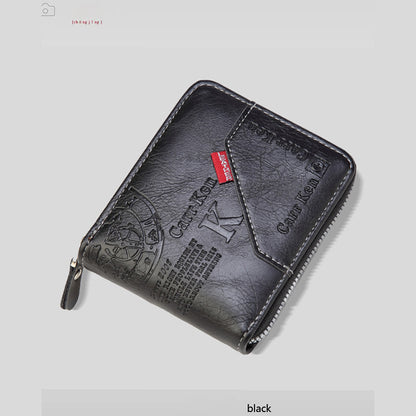 💳💼【Kupte jeden a dostanete jeden zdarma】 Pánská peněženka na zip v retro stylu, malá postava velká kapacita