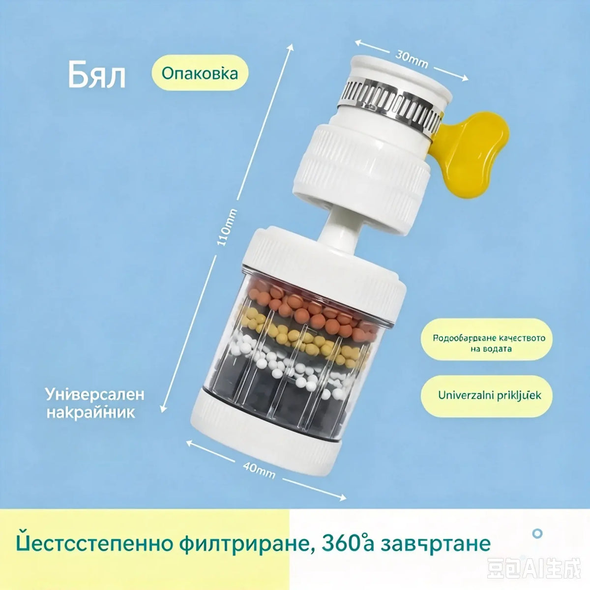2 броя за 21 € – 🔥 Купи един и ще получиш втория безплатно! 💧 Филтър за чешмата: подобрява качеството на водата от чешмата.