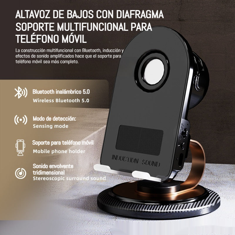🔥📢 ¡50% de DESCUENTO! Altavoz Bluetooth 5 en 1 con carga inalámbrica y soporte ajustable para teléfono 🎶⚡
