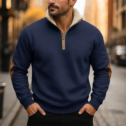 🔥【50% de descuento】Sudadera vintage con bordado y media cremallera  cómoda y con estilo