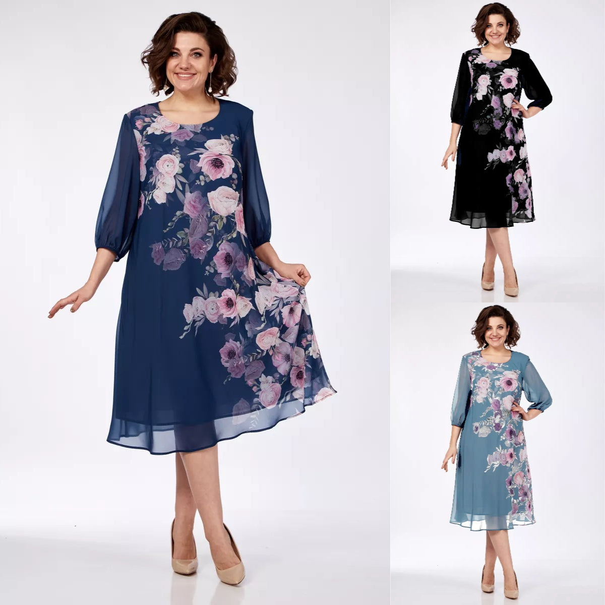 🌸 Bleskový výprodej – 49% SLEVA💥💕【S-5XL】Elegantní jarní šaty s květinovým potiskem🌷💃
