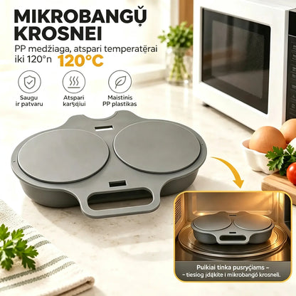 🎁 2 vnt. tik už 25 €! 💥 Mikrobangų kiaušinių viryklė – 2 kiaušiniai vienu metu, neprideganti ir lengvai valoma! 🍳🏠