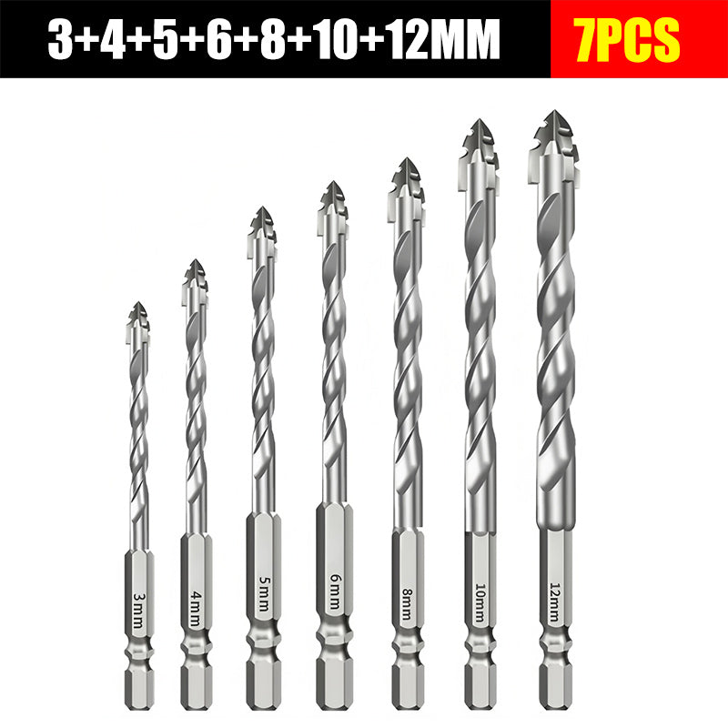 🥇 Súper duro filo de corte dentado, broca excéntrica de acero de tungsteno de 7.ª generación【3+4+5+6+8+10+12mm】