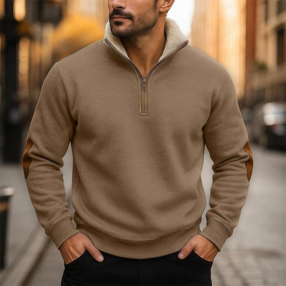 🔥【50% de descuento】Sudadera vintage con bordado y media cremallera  cómoda y con estilo