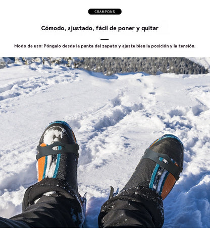 👴🚶🏔️❄️【Compra 1 y llévate 1 gratis】🔥Crampones invisibles antideslizantes de cinco dientes, cubrezapatos para exteriores, imprescindibles para caminar en la nieve, escalar montañas y rocas.