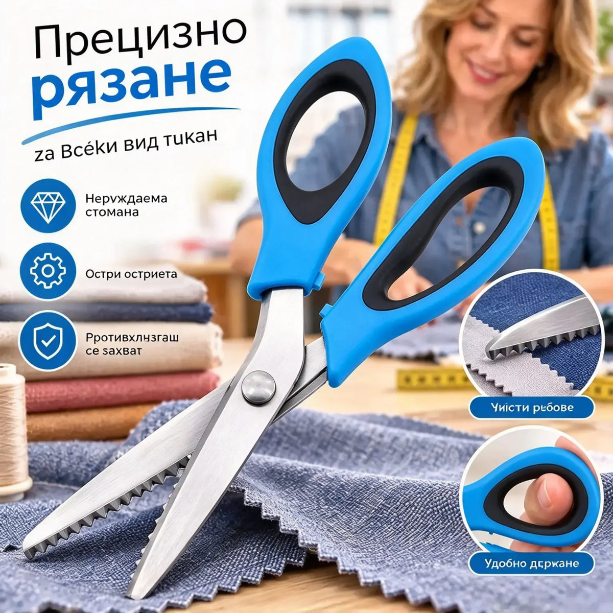🔥Купи 1 и ще получиш 1 безплатно✂️ Професионални ножици със зъбци – Остри ножици със зъбци