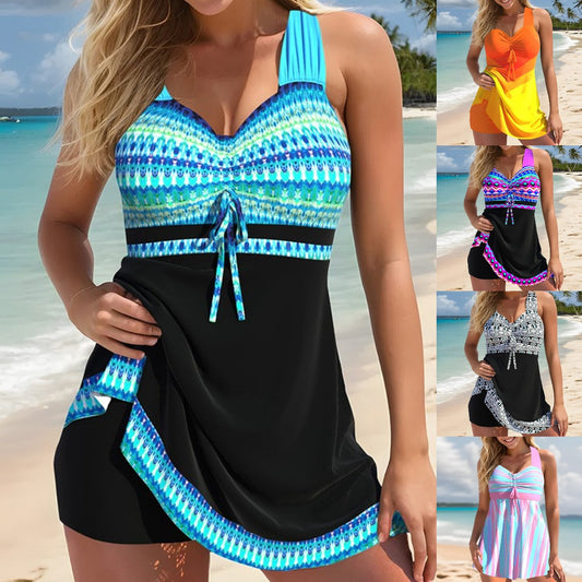 🏊‍♀️👙【S-5XL】Elegante traje de baño de dos piezas estampado de alta calidad.