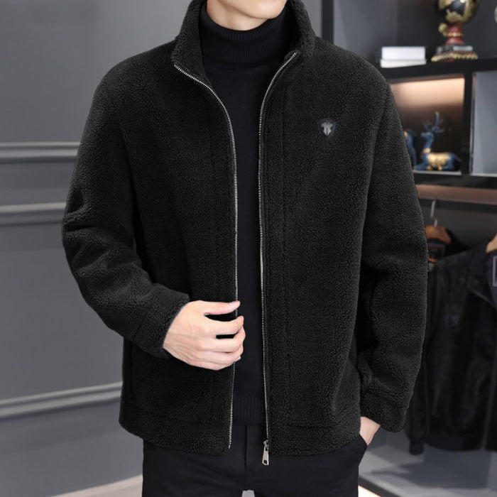 🔥【M-4XL】🐏Nová pánská zimní bunda z jehněčí kůže, silný teplý kabát pro volný čas