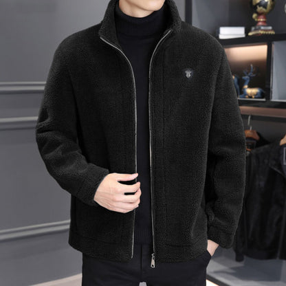 🔥【M-4XL】🐏Nová pánská zimní bunda z jehněčí kůže, silný teplý kabát pro volný čas
