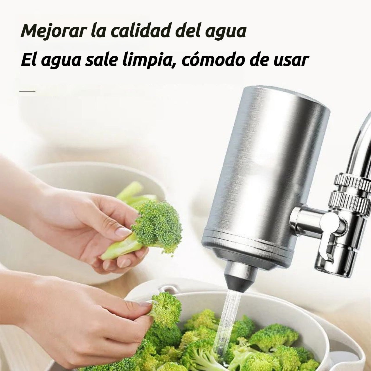 🔥【Pago contra reembolso】🏆Purificador de agua para grifos domésticos de acero inoxidable sin instalació