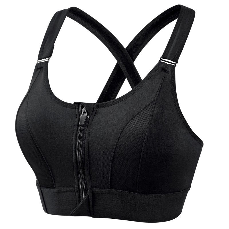 💖【Compra 1 y llévate 1 gratis】✨【S-5XL】Sujetador deportivo ajustable con cremallera frontal sin aros, soporte firme y espalda cruzada