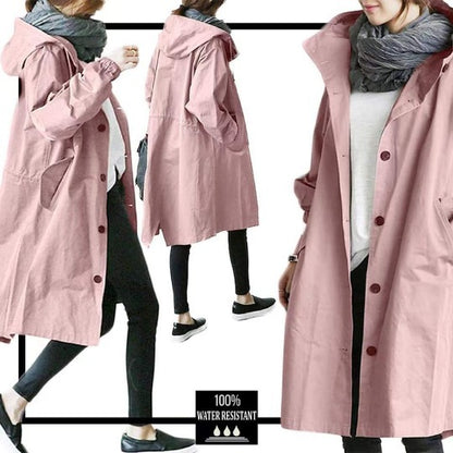 🌾✨【S-5XL】Nueva gabardina casual de mujer con mangas largas y capucha
