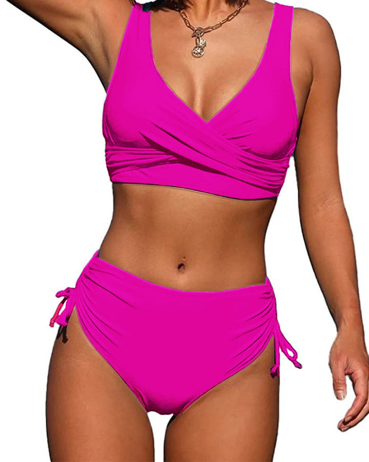 🏖️👙【Descuento por nuevo producto】🌴【S-3XL】Nuevo bikini para mujer, de color liso, sencillo, de secado rápido, cómodo y transpirable para el verano