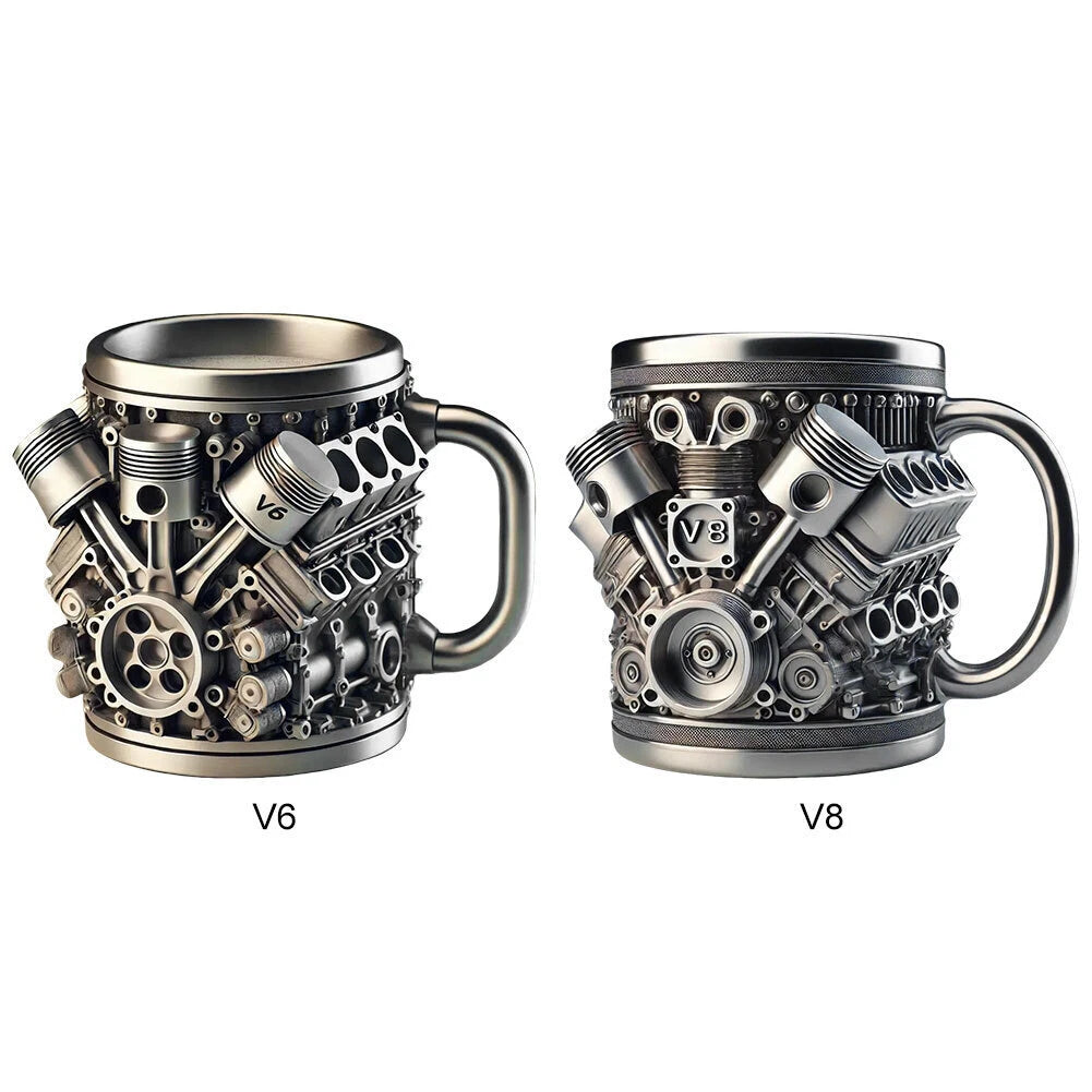🎁☕ Oblíbený 3D hrnek s kreativním designem z pryskyřice a nerezovou vložkou