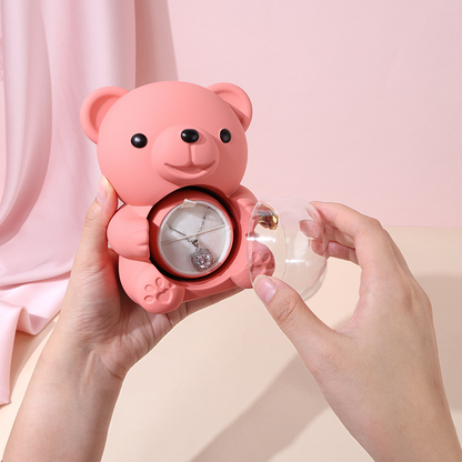 ✨ Adorable osito con rosa eterna – osito decorado con rosa natural, presentado en una elegante caja de regalo – regalo romántico para el Día de la Madre, bodas, aniversarios, despedidas de soltera, Navidad y San Valentín
