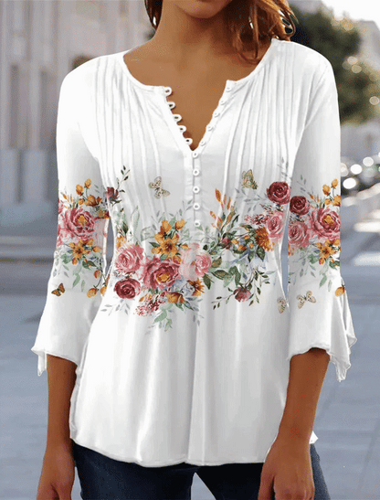 👕🥰【Časově omezená nabídka】 [S-5XL] Módní dámské tričko s výstřihem do V-3999569