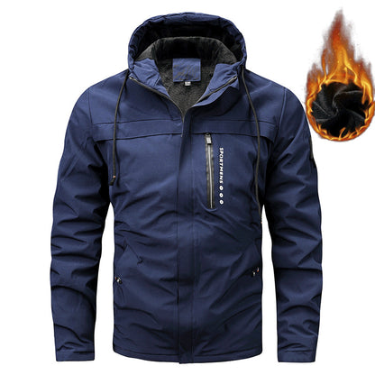 【50% de descuento】 [M-4XL] Chaqueta gruesa con capucha y cortavientos para hombre, otoño e invierno, para actividades al aire libre, informal, 2026