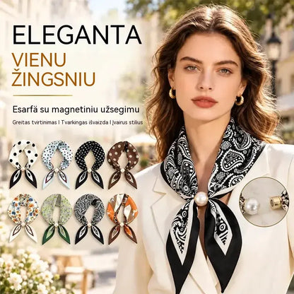 ✨ 4 Siaurų Šilkinių Skarelių Rinkinys – Lengvas ir Elegantiškas Aksesuaras Pavasariui ir Vasarai 🌷 Kaklui, Plaukams ar Rankinei