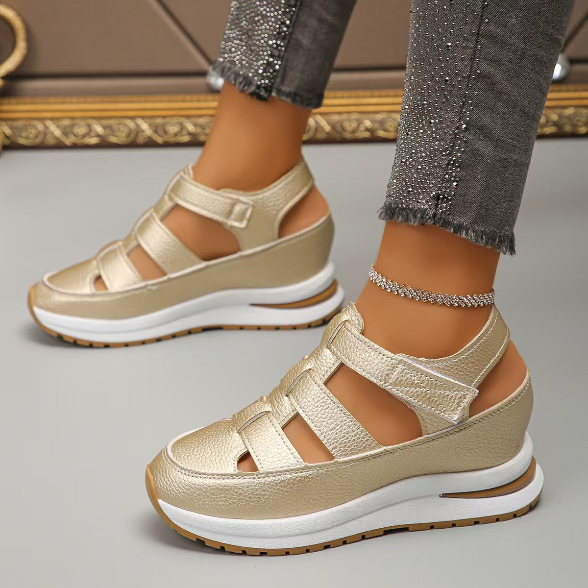 😍😍【Alta calidad】Sandalias de mujer con cuñas transpirables y cómodas