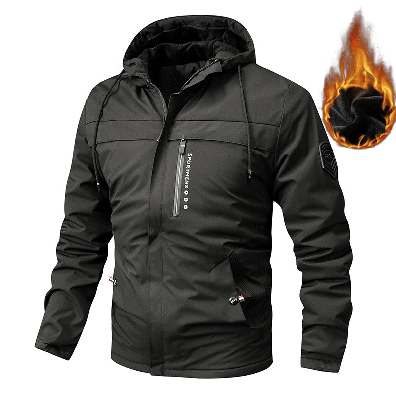 【50% de descuento】 [M-4XL] Chaqueta gruesa con capucha y cortavientos para hombre, otoño e invierno, para actividades al aire libre, informal, 2026