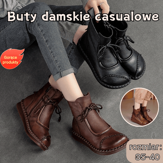 👢🔥【35-40】40 % popusta - 👍 Nove retro mehke usnjene Martin čizme za zgodnjo jesen 2025, zračne in udobne