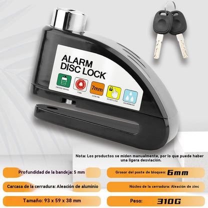🏍️💨Nuevo bloqueo de freno de disco para motocicleta recientemente actualizado con capacidad de carga, alarma antirrobo y función de bloqueo del freno de disco.