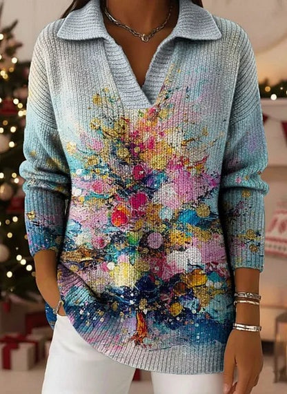 🔥【S-5XL】Suéter de punto de ensueño con estampado de cielo estrellado degradado
