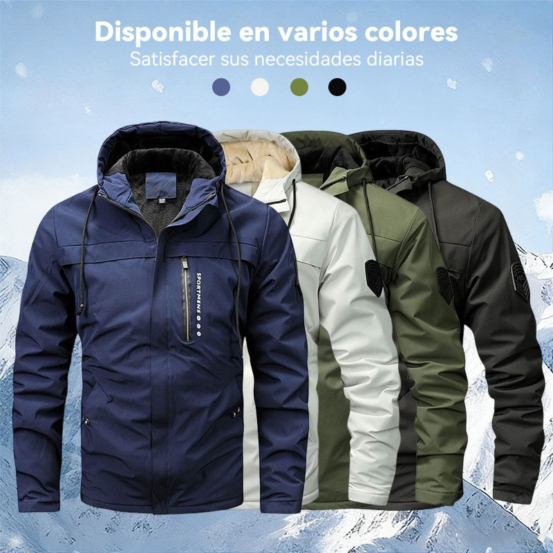 【50% de descuento】 [M-4XL] Chaqueta gruesa con capucha y cortavientos para hombre, otoño e invierno, para actividades al aire libre, informal, 2026