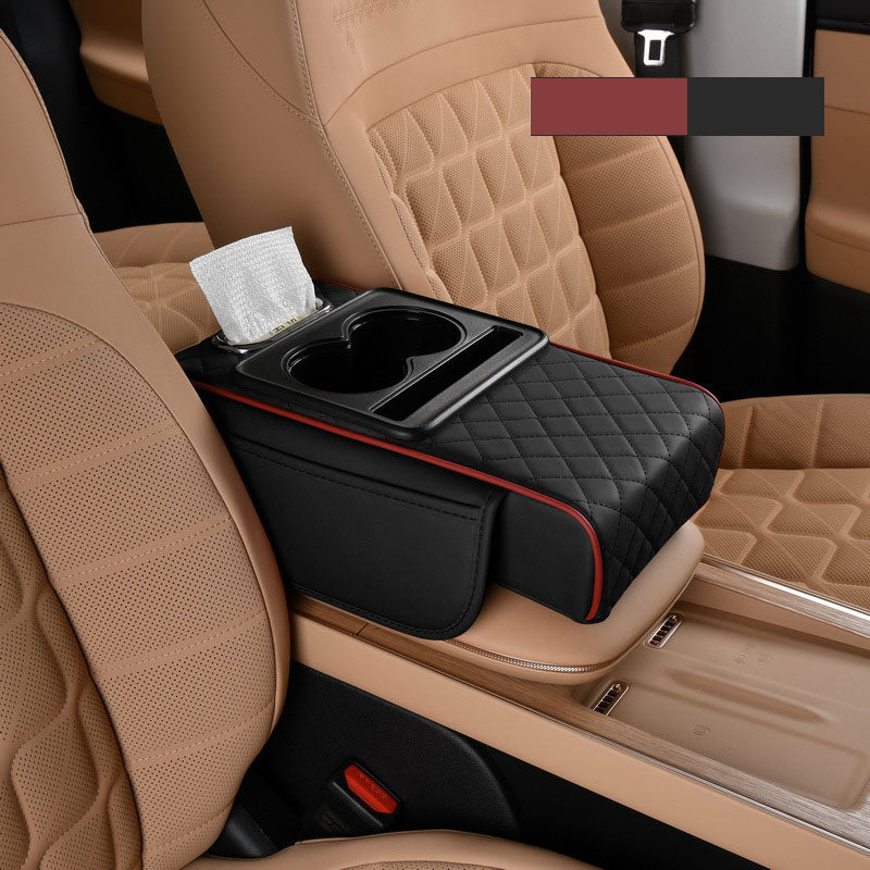 🚗Univerzální kožený potah na loketní opěrku do auta 4 v 1 ✅ Vestavěný box na kapesníky ✅ Držák na nápoje-3996251