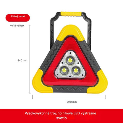 ⚠️🚗【Velika - 3 luči】 Samodejno osvetljen opozorilni znak na sončno energijo - zasilna lučka za avtomobilski stativ