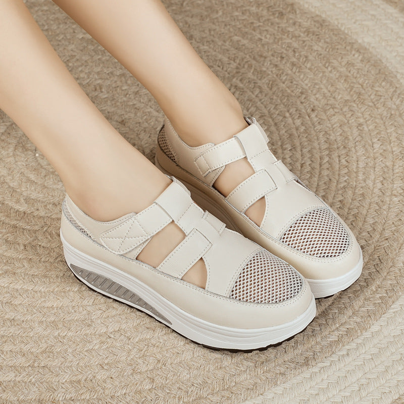 🔥【35-41】👣Nuevas sandalias de verano con suelas gruesas, velcro y detalles perforados para 2026.