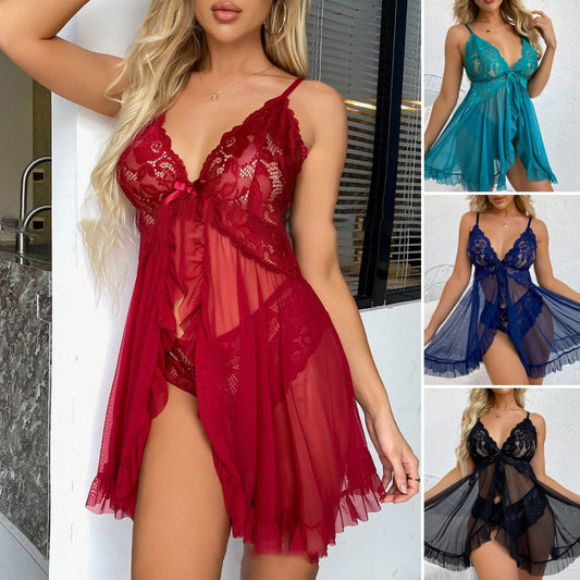 【Compre 1 y obtenga 1 gratis】【S-3XL】🔥💝 Lencería/Pijama sexy de encaje con efecto push-up