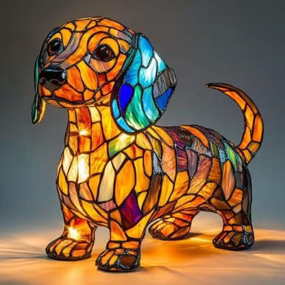 🐱🐶Okraski iz smole, LED nočna lučka, umetnost, živalski kip, kreativna dekoracija za pisarno, dom, stikalo z USB vtičnico