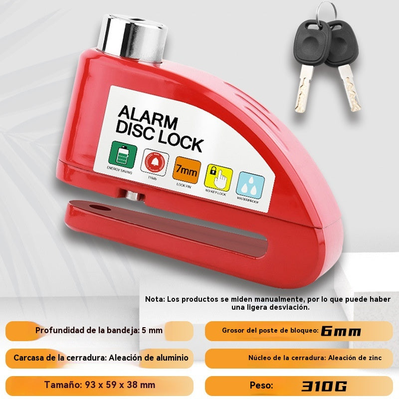 🏍️💨Nuevo bloqueo de freno de disco para motocicleta recientemente actualizado con capacidad de carga, alarma antirrobo y función de bloqueo del freno de disco.
