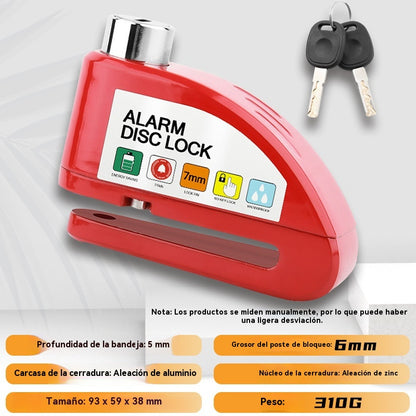 🏍️💨Nuevo bloqueo de freno de disco para motocicleta recientemente actualizado con capacidad de carga, alarma antirrobo y función de bloqueo del freno de disco.