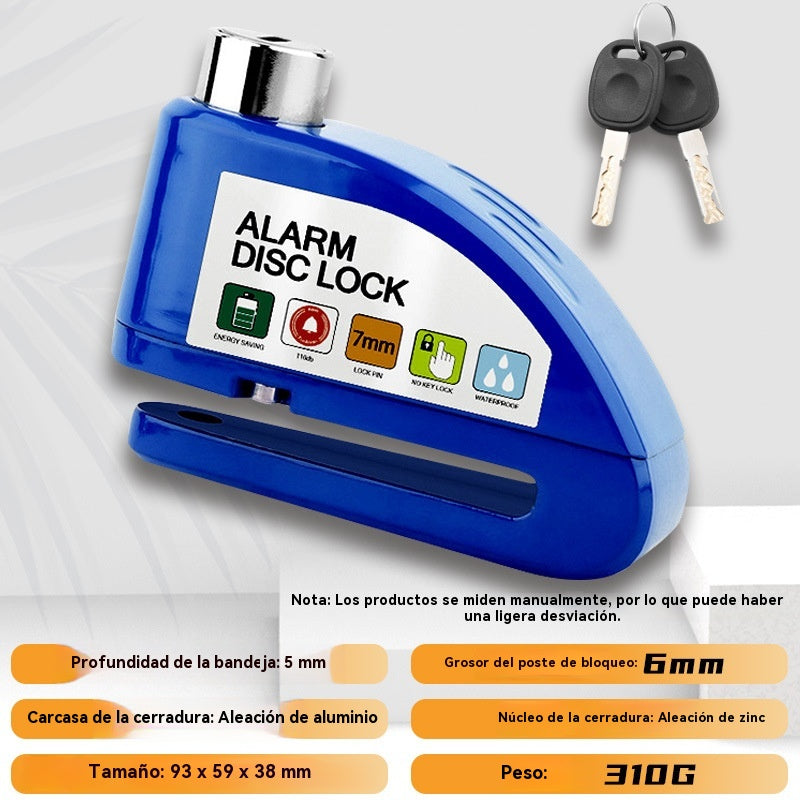 🏍️💨Nuevo bloqueo de freno de disco para motocicleta recientemente actualizado con capacidad de carga, alarma antirrobo y función de bloqueo del freno de disco.