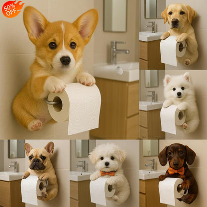 🐕Roztomilý držák na toaletní papír ve tvaru štěňátka – praktický a dekorativní!