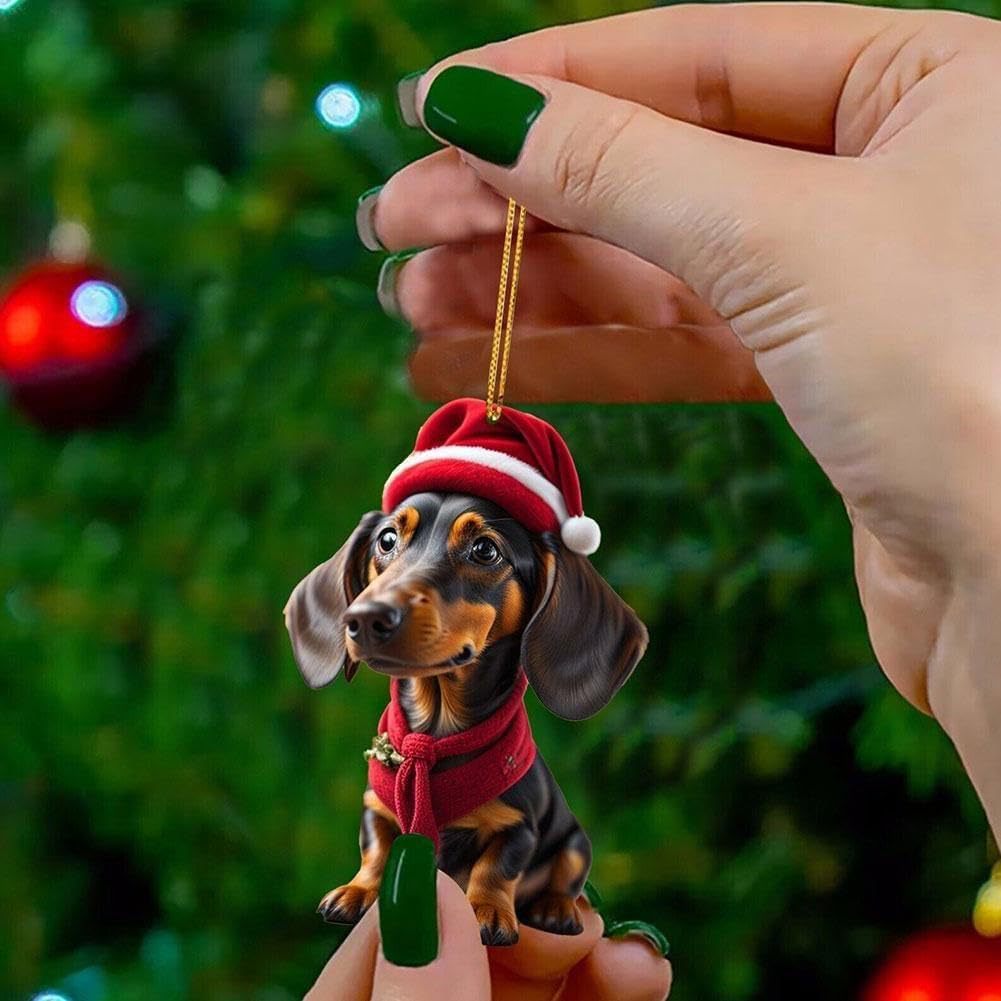 🎄【9 kusů】🐕 Vánoční ozdoby na stromeček ve tvaru štěňátek
