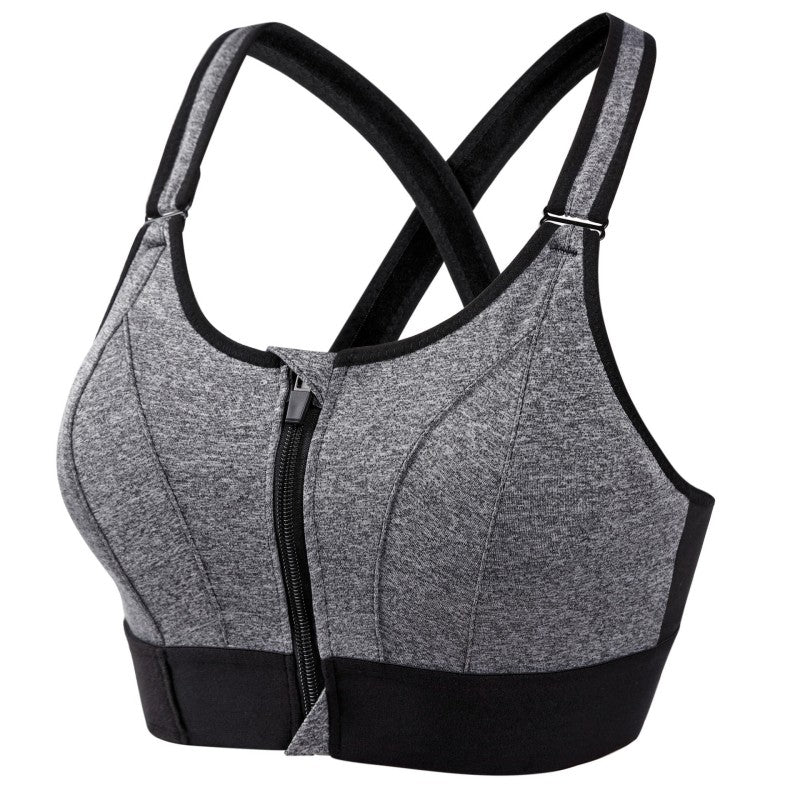 💖【Compra 1 y llévate 1 gratis】✨【S-5XL】Sujetador deportivo ajustable con cremallera frontal sin aros, soporte firme y espalda cruzada