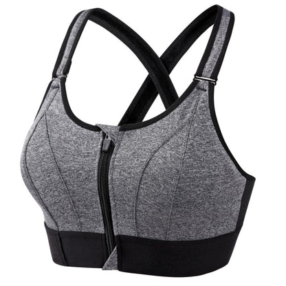 💖【Compra 1 y llévate 1 gratis】✨【S-5XL】Sujetador deportivo ajustable con cremallera frontal sin aros, soporte firme y espalda cruzada