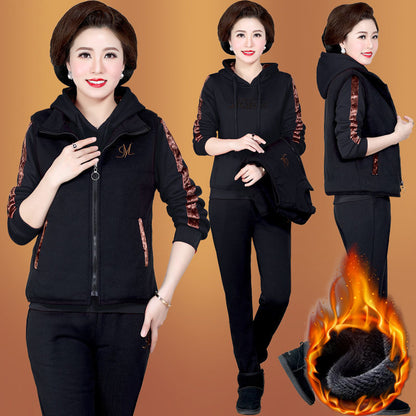 🔥【Pantalón + Suéter + Chaqueta】Nuevo traje acolchado y grueso de otoño e invierno 2025 para deportes y ocio.