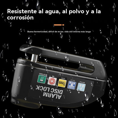 🏍️💨Nuevo bloqueo de freno de disco para motocicleta recientemente actualizado con capacidad de carga, alarma antirrobo y función de bloqueo del freno de disco.