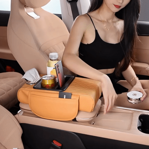 🚗Univerzální kožený potah na loketní opěrku do auta 4 v 1 ✅ Vestavěný box na kapesníky ✅ Držák na nápoje-3996251