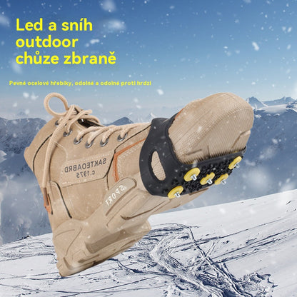 👴🚶🏔️❄️【Compra 1 y llévate 1 gratis】🔥Crampones invisibles antideslizantes de cinco dientes, cubrezapatos para exteriores, imprescindibles para caminar en la nieve, escalar montañas y rocas.