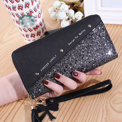 🔥【Compra 1 y recibe 1 gratis】👛 Billetera para mujer de gran capacidad con doble cremallera y diseño moderno en contraste