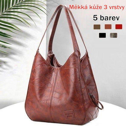 💗【Novinka】 Nová stylová měkká kožená kabelka přes rameno, velká kapacita, praktická a elegantní 👜-3889724