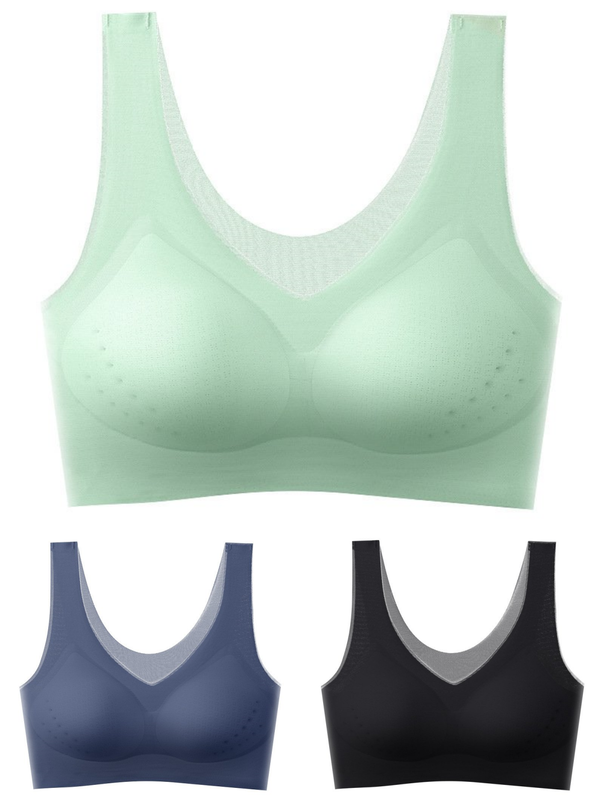 ❄️🧊【Oferta limitada】✨【Juego de 3 piezas】【40–120KG】Sujetador push-up de seda helada 2026 – sin costuras, ligero y transpirable ❄️💃【Comodidad diaria máxima】